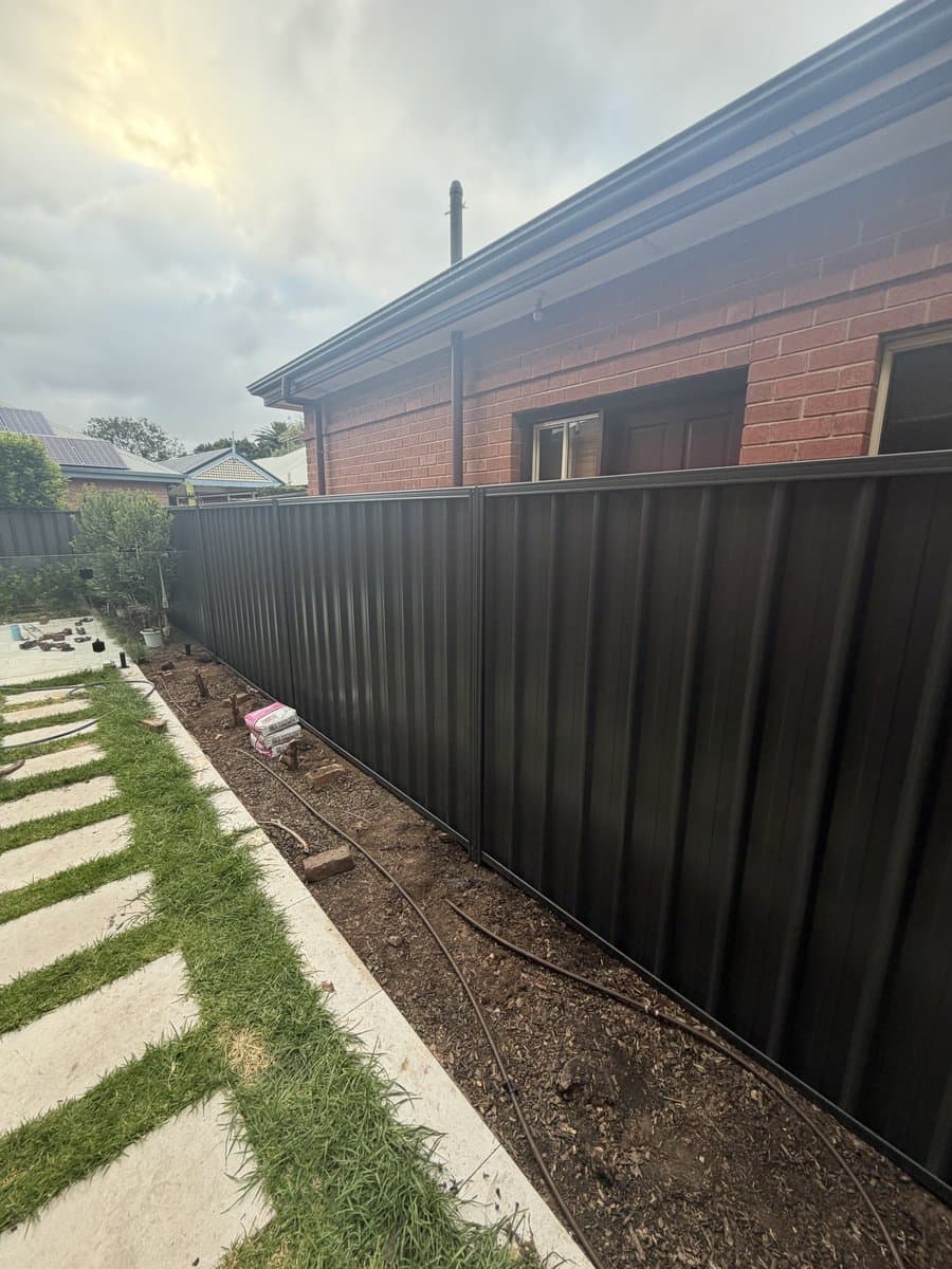 Colorbond fence installation by ADs Maintenance on a residential property in Adelaide