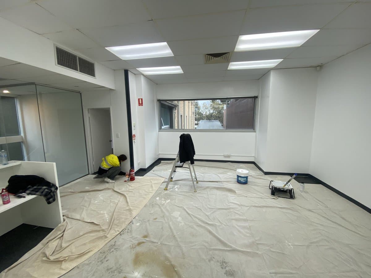 Commercial office painting and wall preparation by ADs Maintenance Adelaide