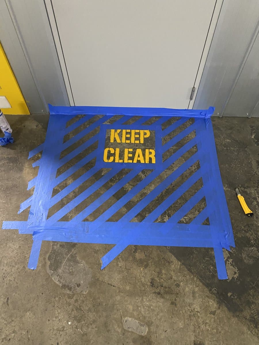 WHS-compliant safety zone line marking in commercial loading area by ADs Maintenance Adelaide - Before